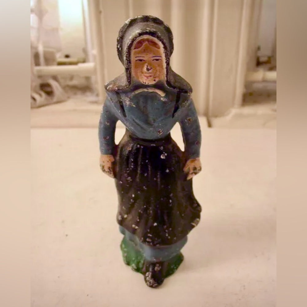 Vintage, Rare, 3-pc Cast Iron Amish Family