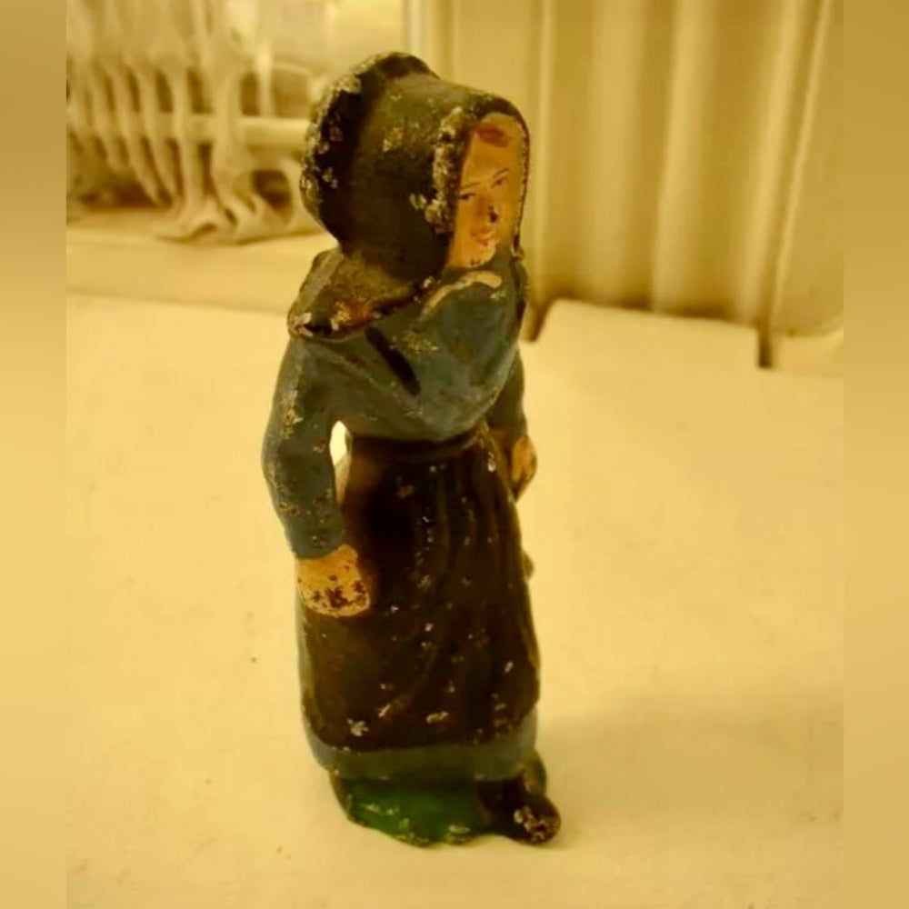 Vintage, Rare, 3-pc Cast Iron Amish Family
