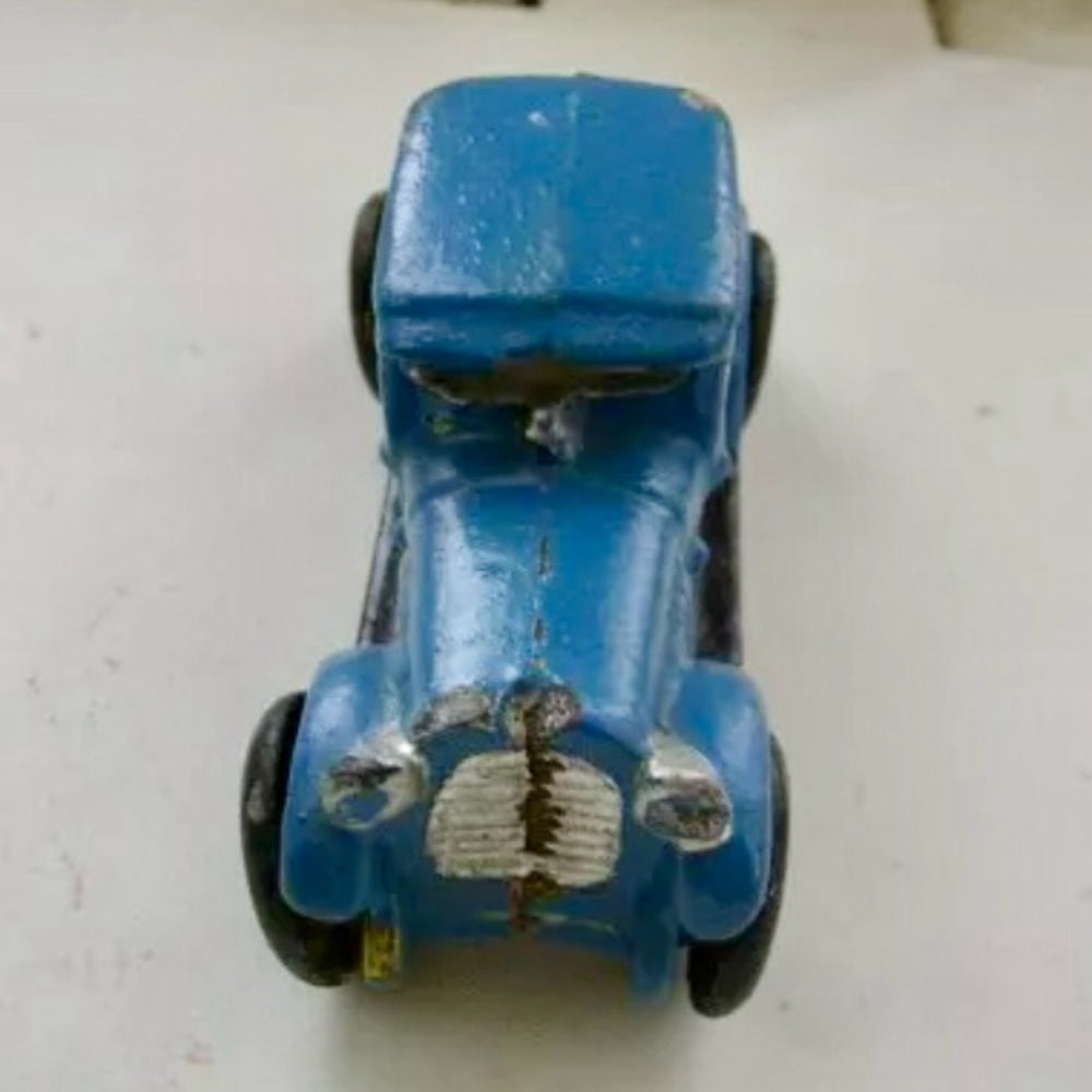 Vintage, Blue Cast Iron Classic 1920s Automobile