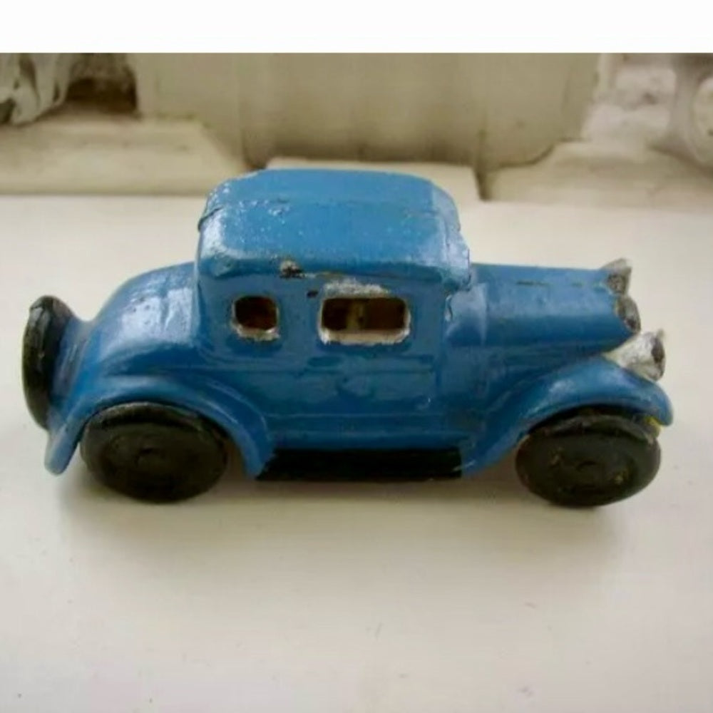 Vintage, Blue Cast Iron Classic 1920s Automobile