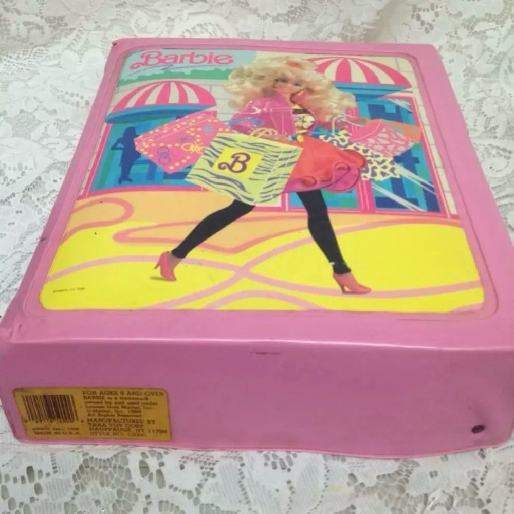 Vintage, 1989 Mattel Inc., Barbie Pink Doll Case 12.5in x 10.5in x 3in
