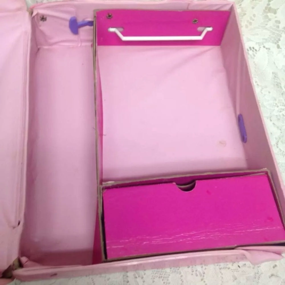 Vintage, 1989 Mattel Inc., Barbie Pink Doll Case 12.5in x 10.5in x 3in
