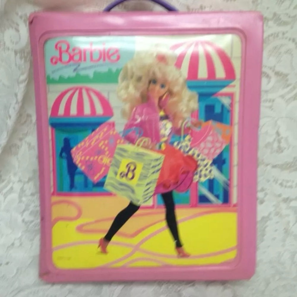 Vintage, 1989 Mattel Inc., Barbie Pink Doll Case 12.5in x 10.5in x 3in