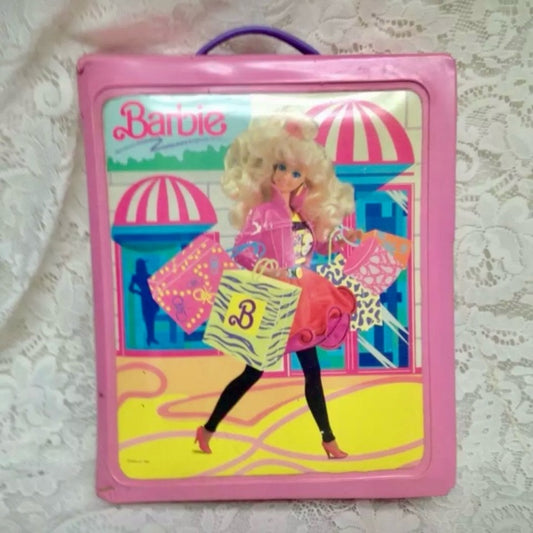 Vintage, 1989 Mattel Inc., Barbie Pink Doll Case 12.5in x 10.5in x 3in
