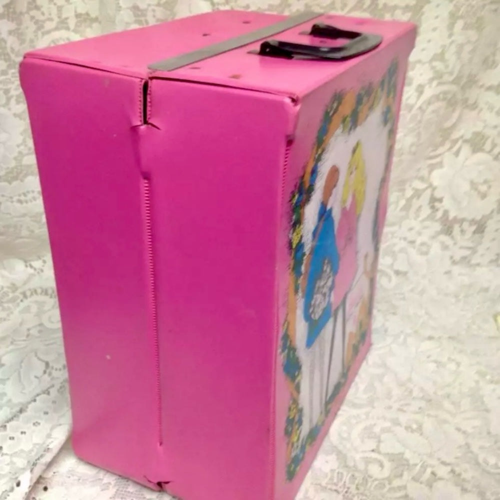Vintage, 1968 Mattel Inc., Barbie Pink Doll Trunk 13in x 10.5in x 7.5in