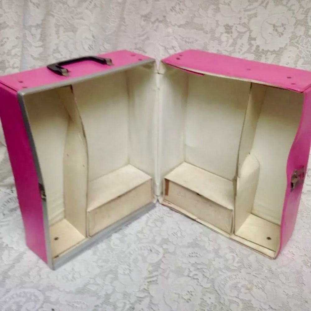 Vintage, 1968 Mattel Inc., Barbie Pink Doll Trunk 13in x 10.5in x 7.5in