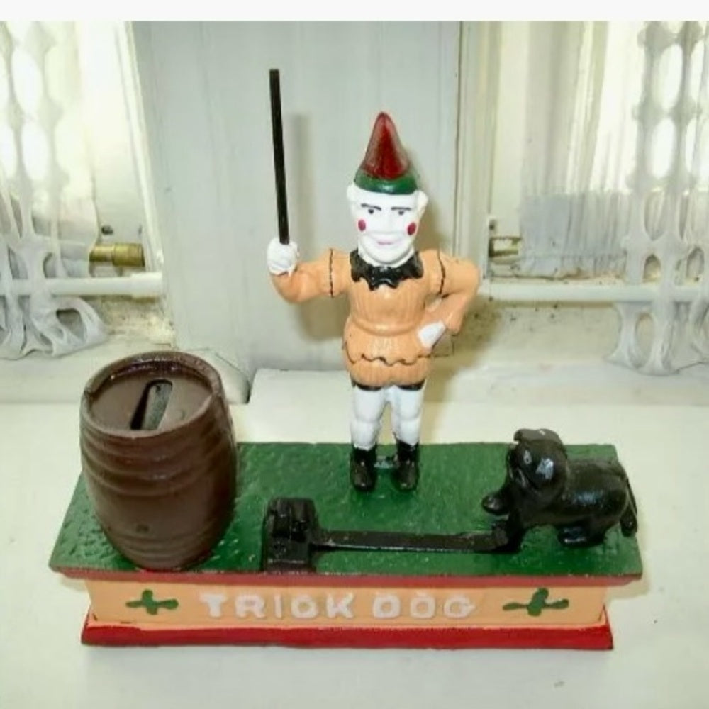 Wonderful, Trick Dog Cast Iron Mechanical Bank