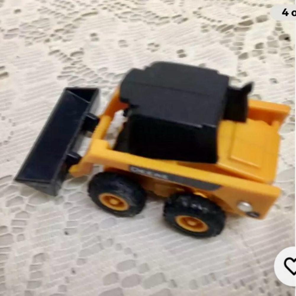 2pc,  Yellow John Deere 5in and 3in Long Mini Dump Truck Set