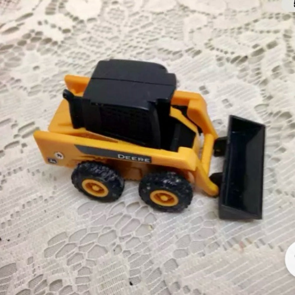 2pc,  Yellow John Deere 5in and 3in Long Mini Dump Truck Set