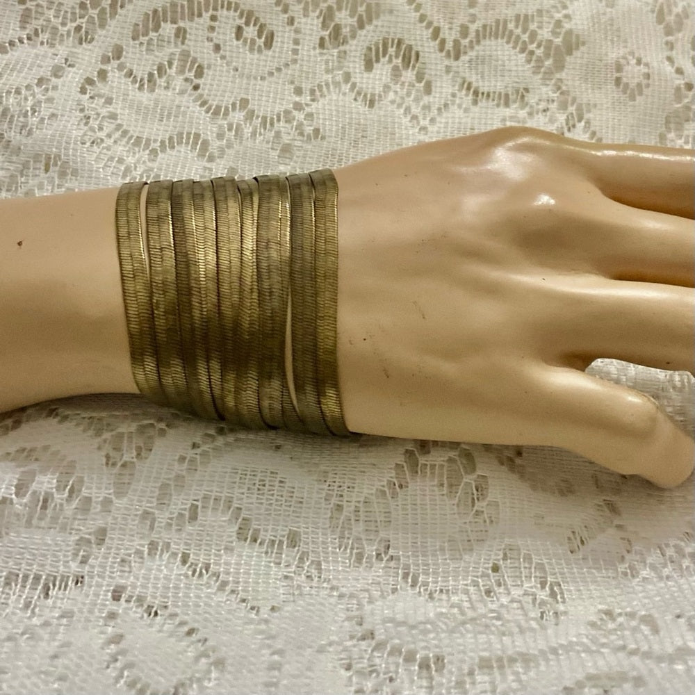 Vintage, Keneth Coke Brass Multi-strand Cuff Bracelets