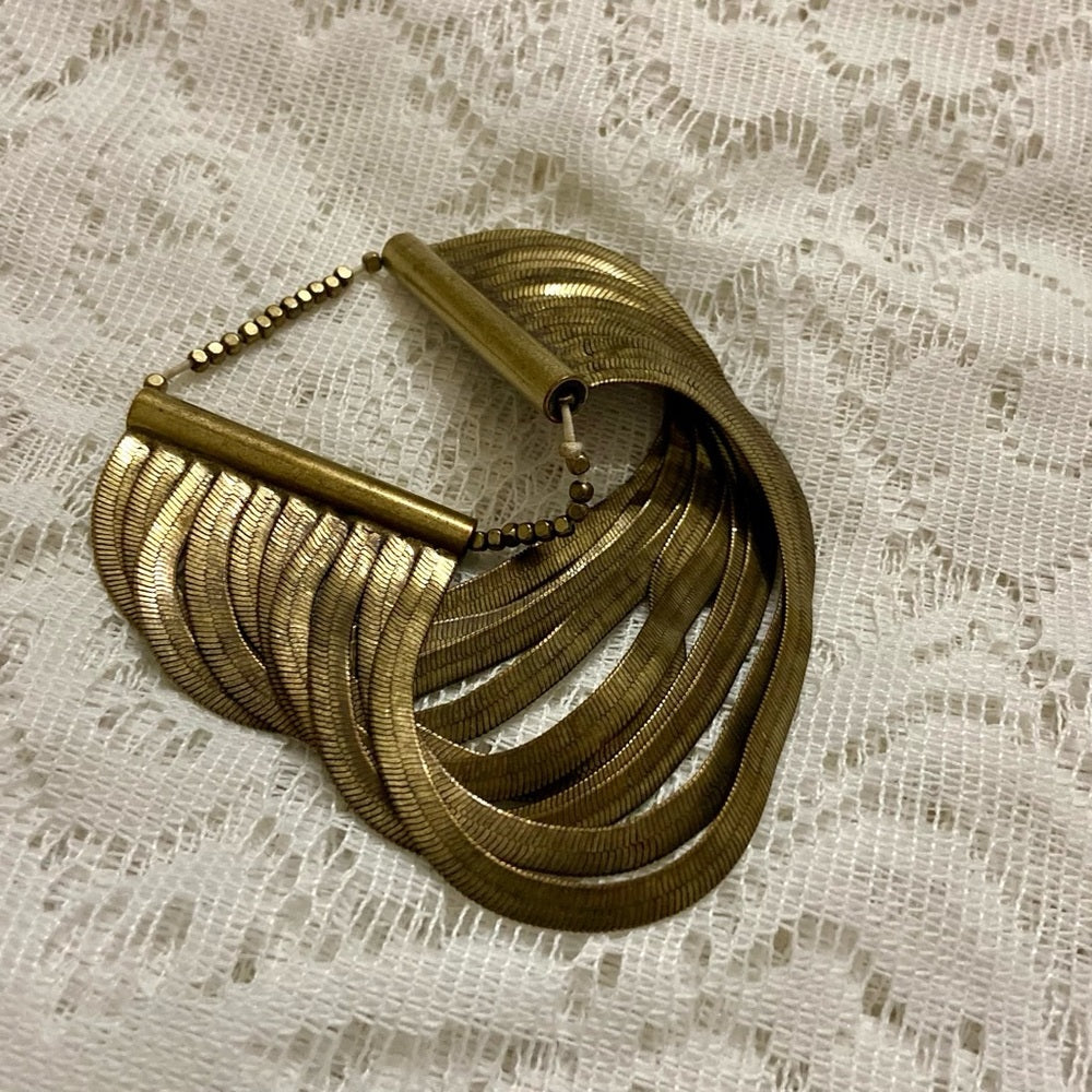 Vintage, Keneth Coke Brass Multi-strand Cuff Bracelets