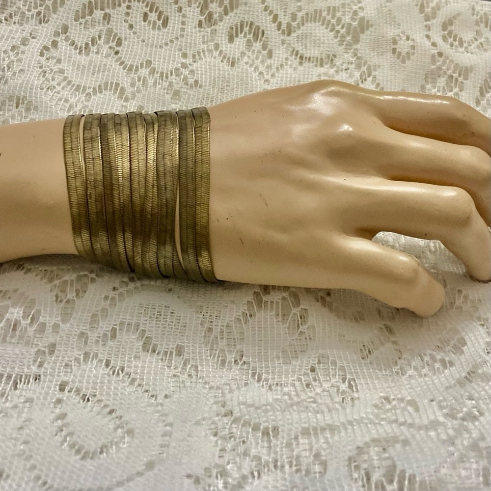 Vintage, Keneth Coke Brass Multi-strand Cuff Bracelets
