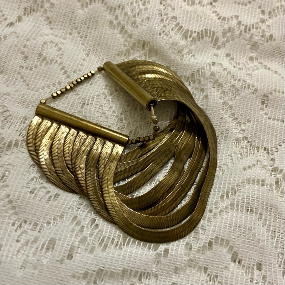 Vintage, Keneth Coke Brass Multi-strand Cuff Bracelets