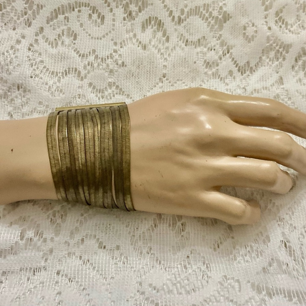 Vintage, Keneth Coke Brass Multi-strand Cuff Bracelets