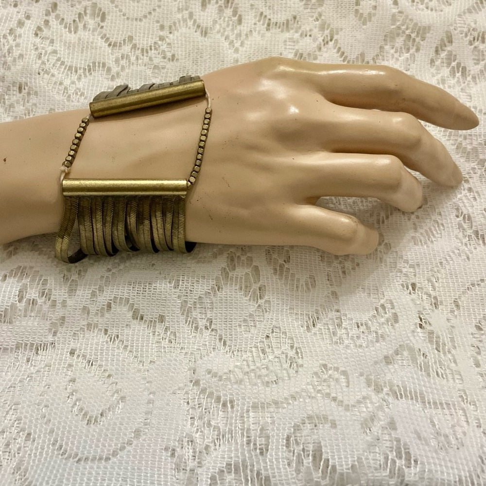 Vintage, Keneth Coke Brass Multi-strand Cuff Bracelets