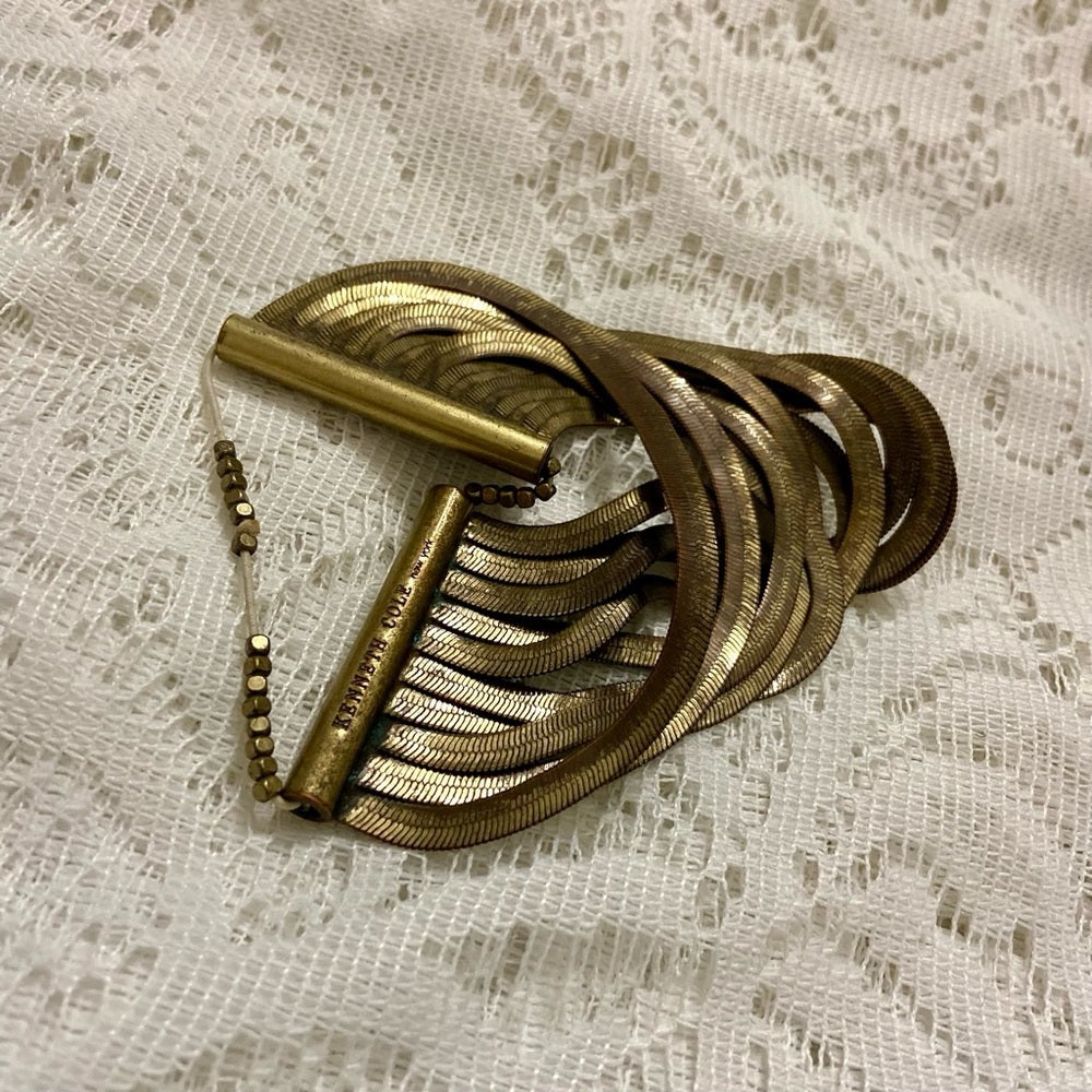Vintage, Keneth Coke Brass Multi-strand Cuff Bracelets