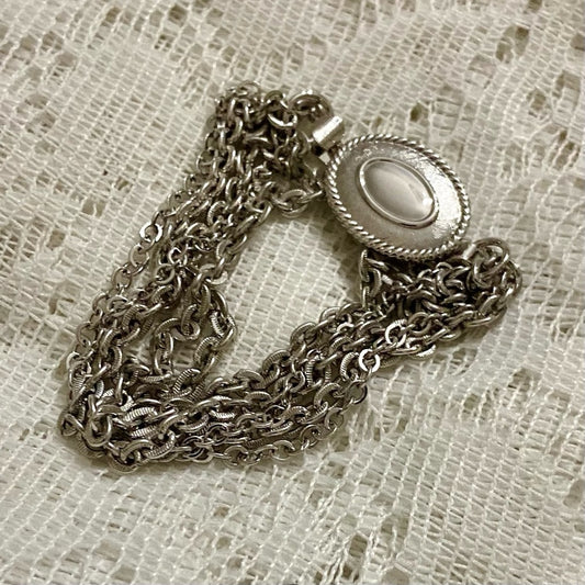 Vintage, Avon. Silver Multi-strand Cameo Bracelet