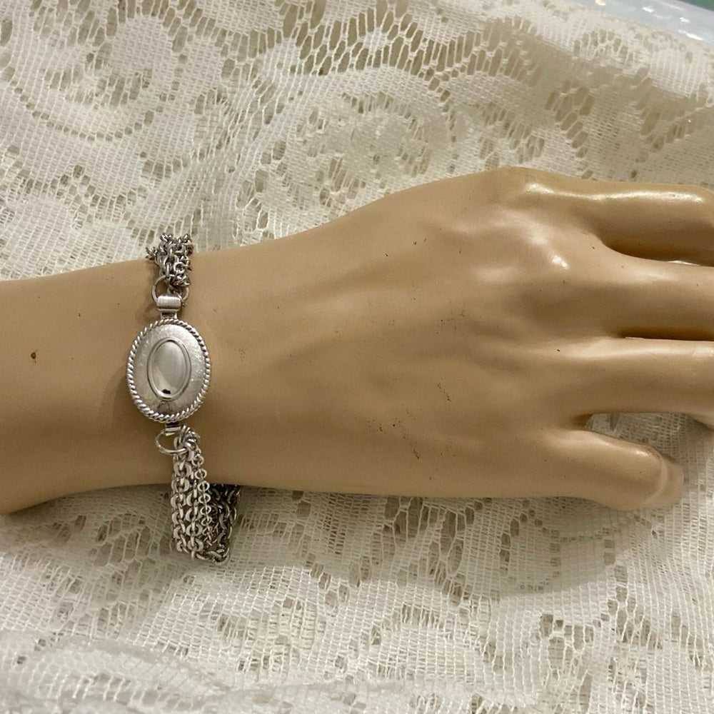 Vintage, Avon. Silver Multi-strand Cameo Bracelet