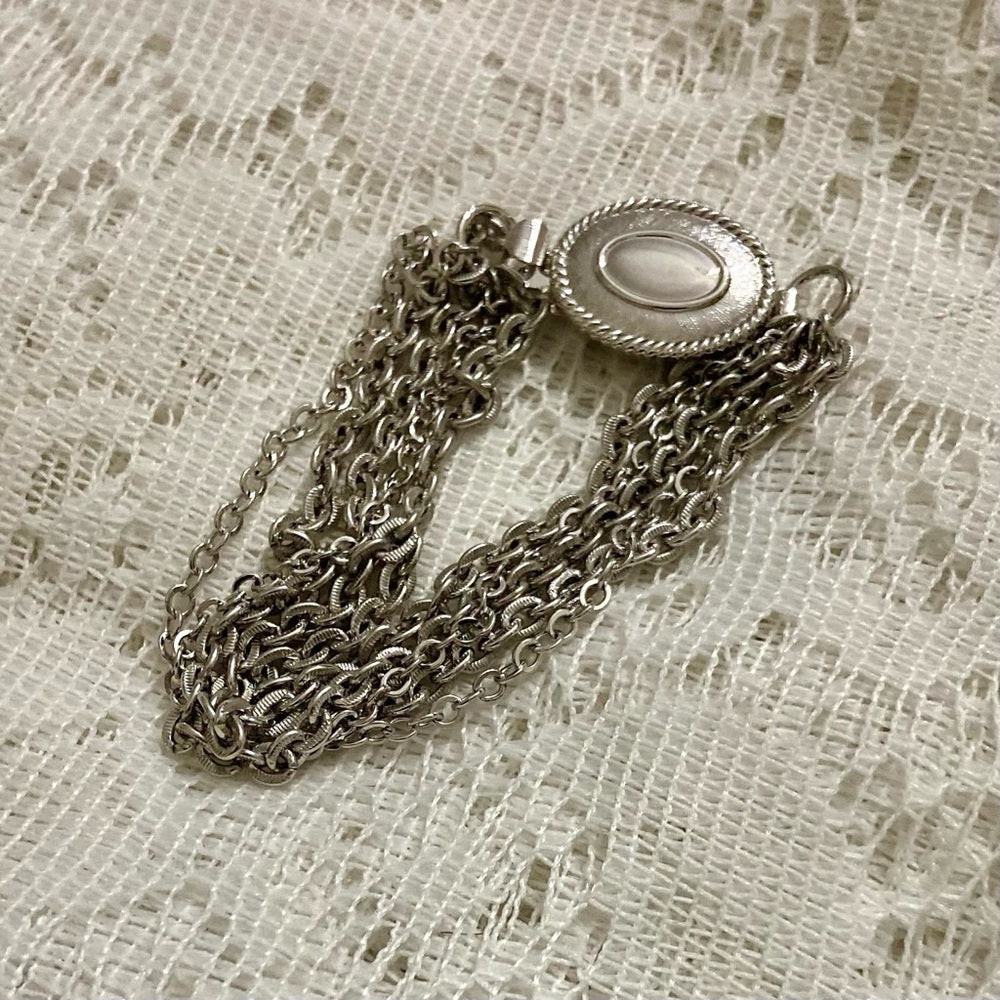 Vintage, Avon. Silver Multi-strand Cameo Bracelet