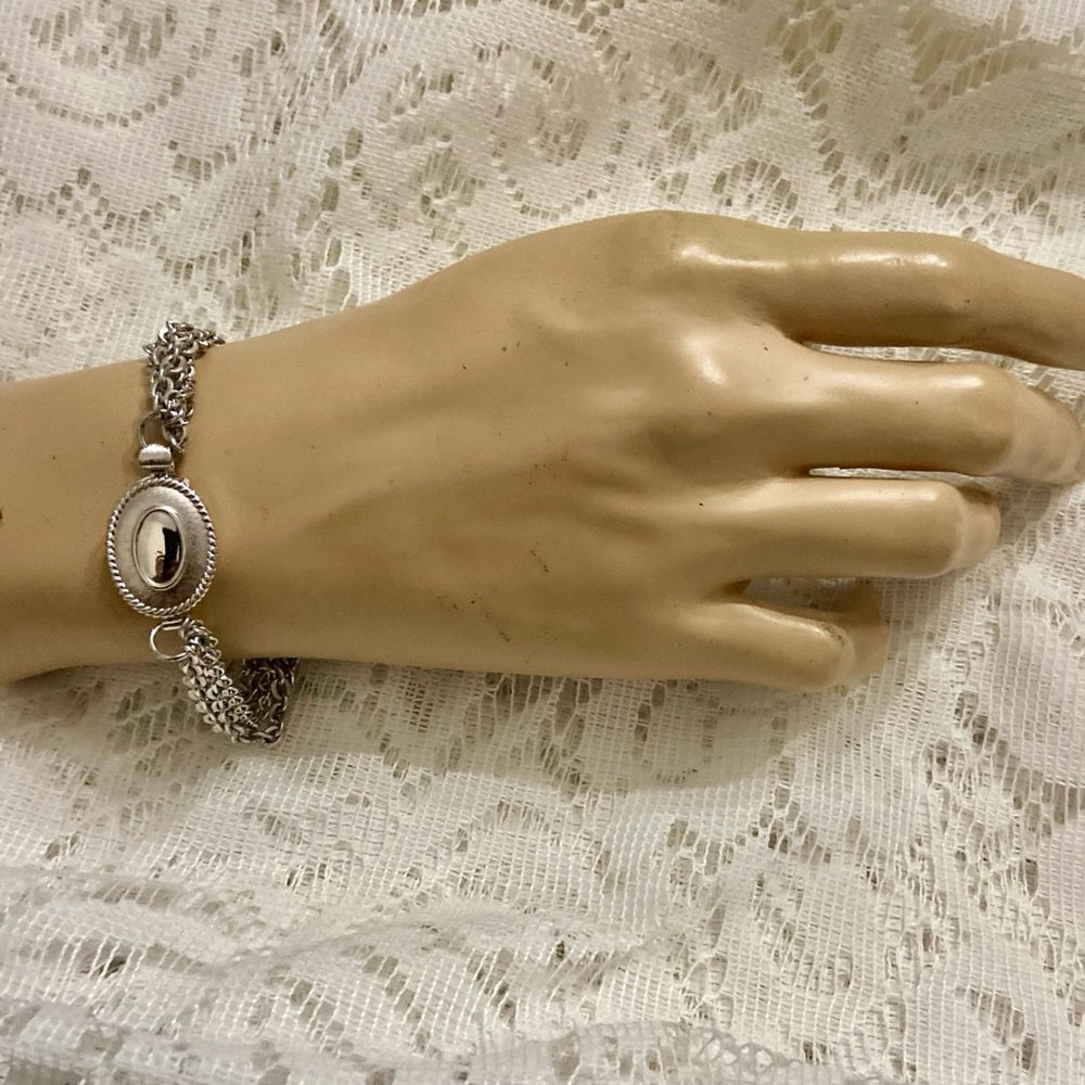 Vintage, Avon. Silver Multi-strand Cameo Bracelet
