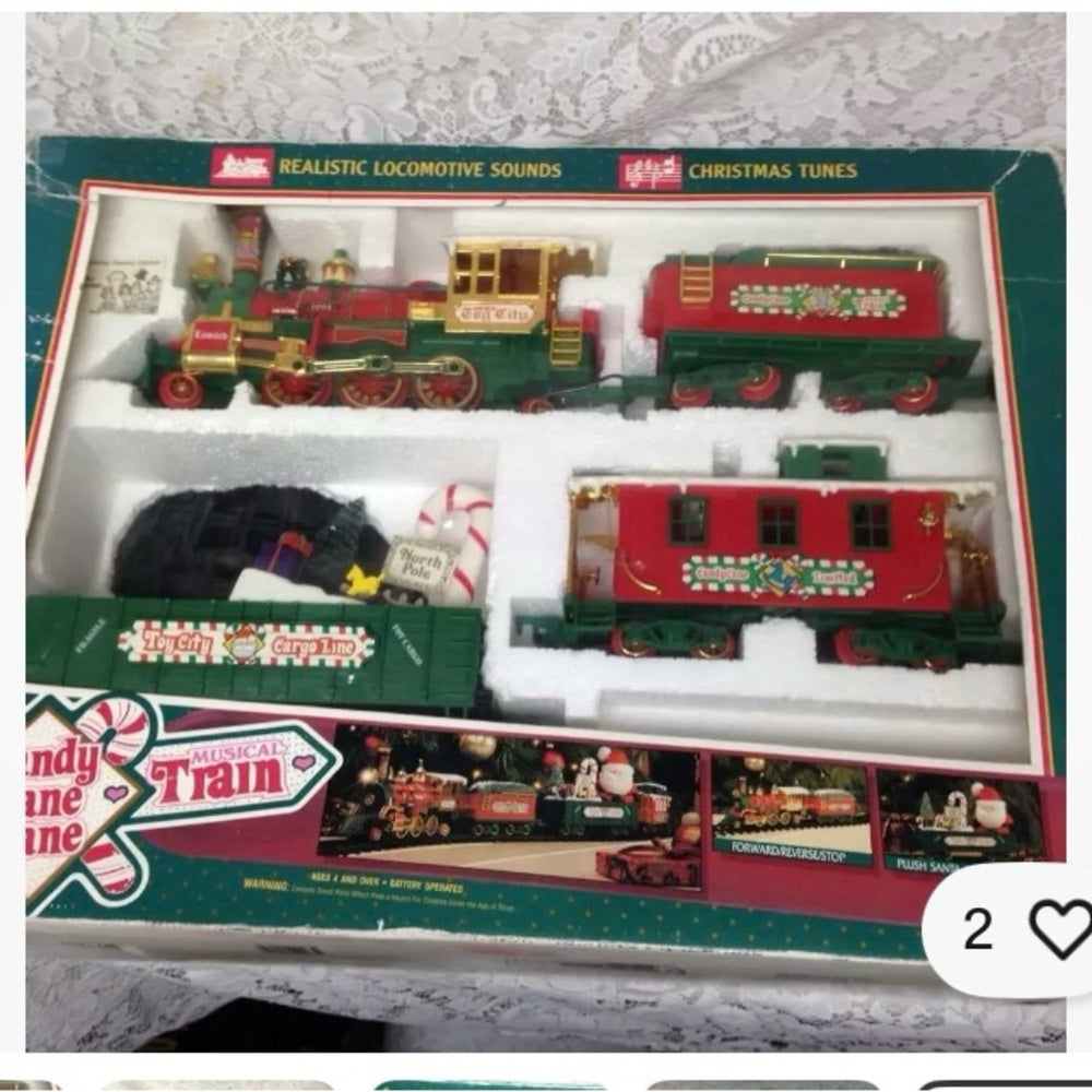 1994 Candy Cane Lane Musical Train 25in x 20in x 6.5in Box