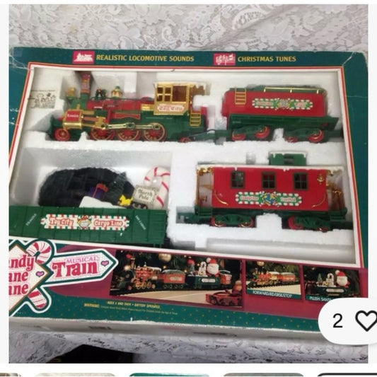 1994 Candy Cane Lane Musical Train 25in x 20in x 6.5in Box
