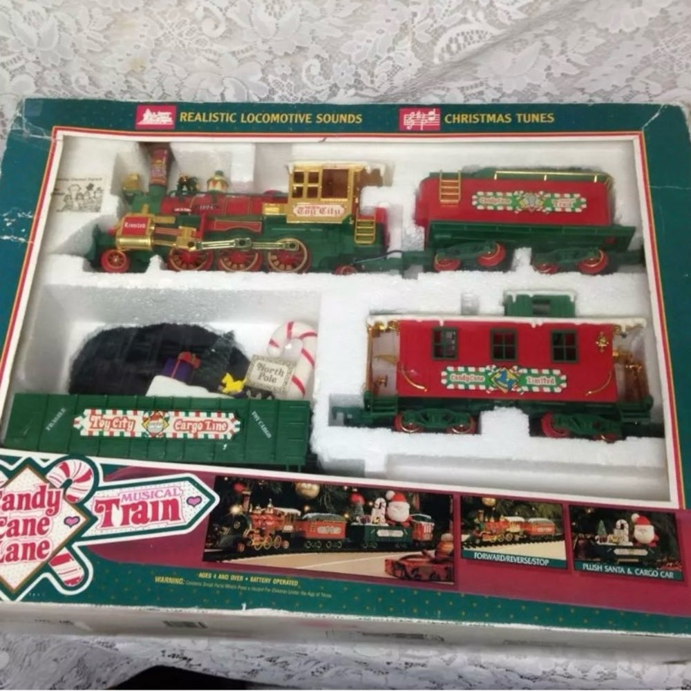 1994 Candy Cane Lane Musical Train 25in x 20in x 6.5in Box