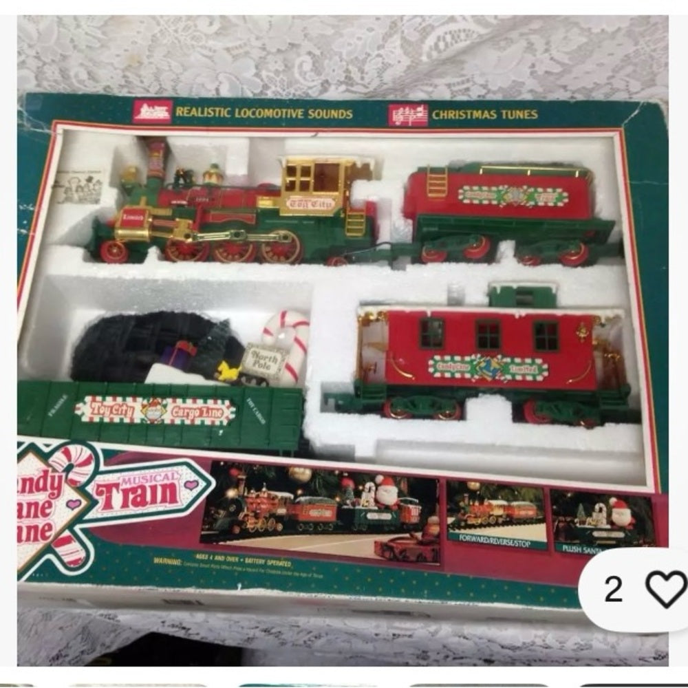 1994 Candy Cane Lane Musical Train 25in x 20in x 6.5in Box