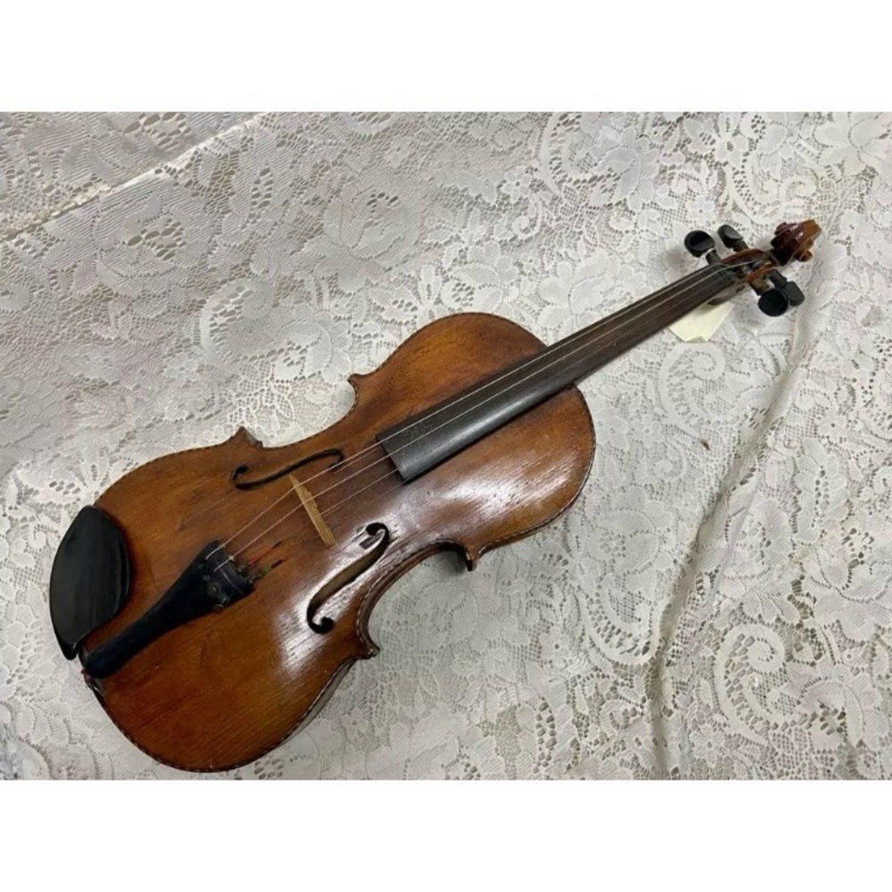 Antique, 19th C Handcrafted Violin with Original Wooden Case and Bow