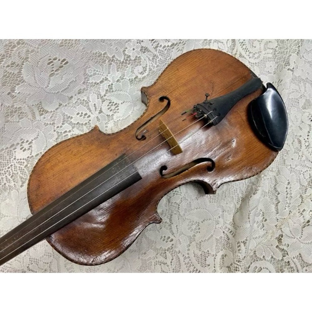 Antique, 19th C Handcrafted Violin with Original Wooden Case and Bow
