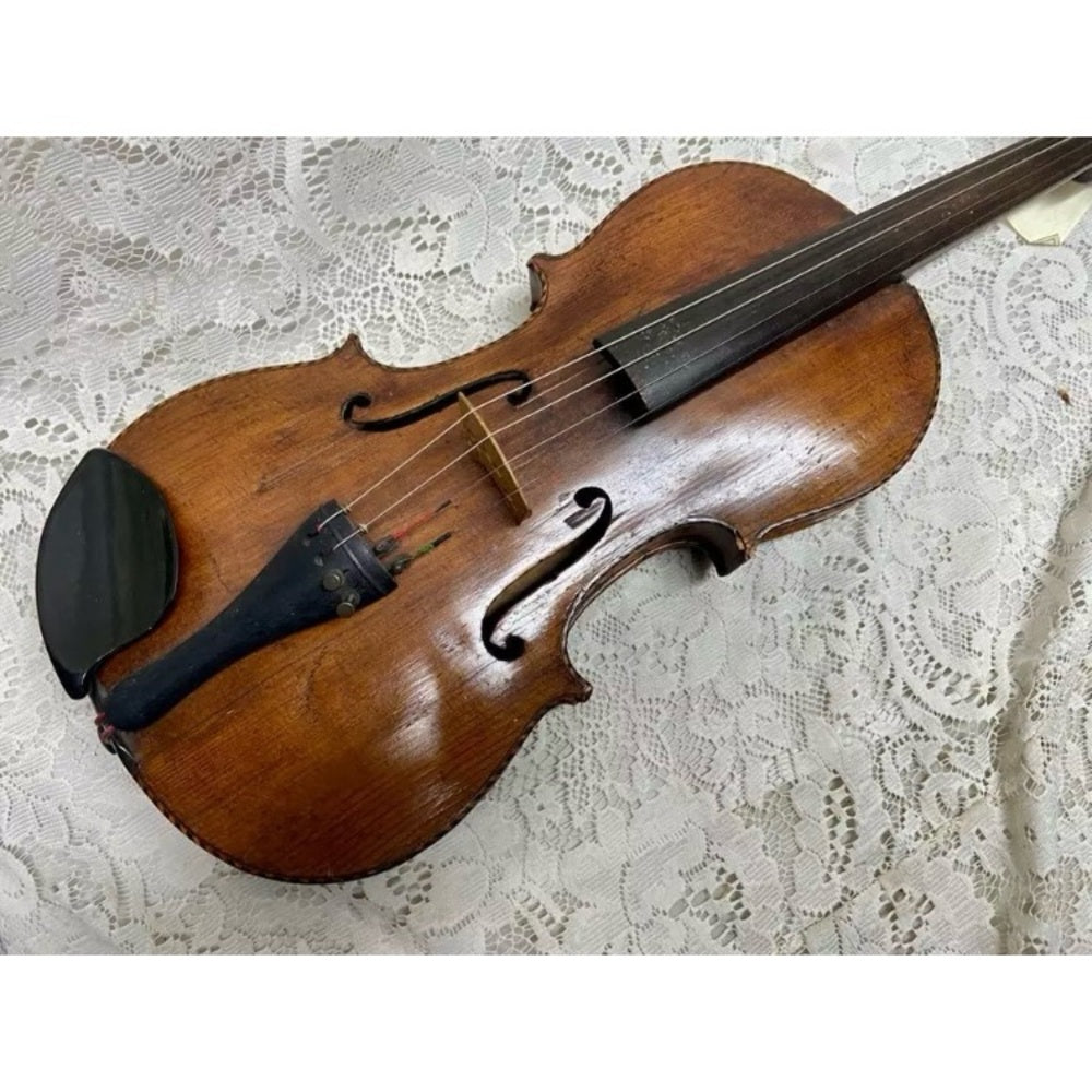 Antique, 19th C Handcrafted Violin with Original Wooden Case and Bow