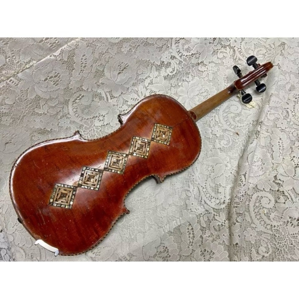 Antique, 19th C Handcrafted Violin with Original Wooden Case and Bow