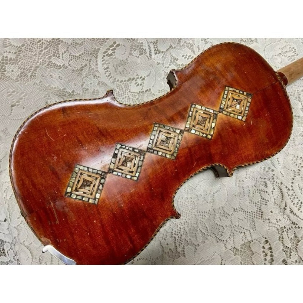 Antique, 19th C Handcrafted Violin with Original Wooden Case and Bow