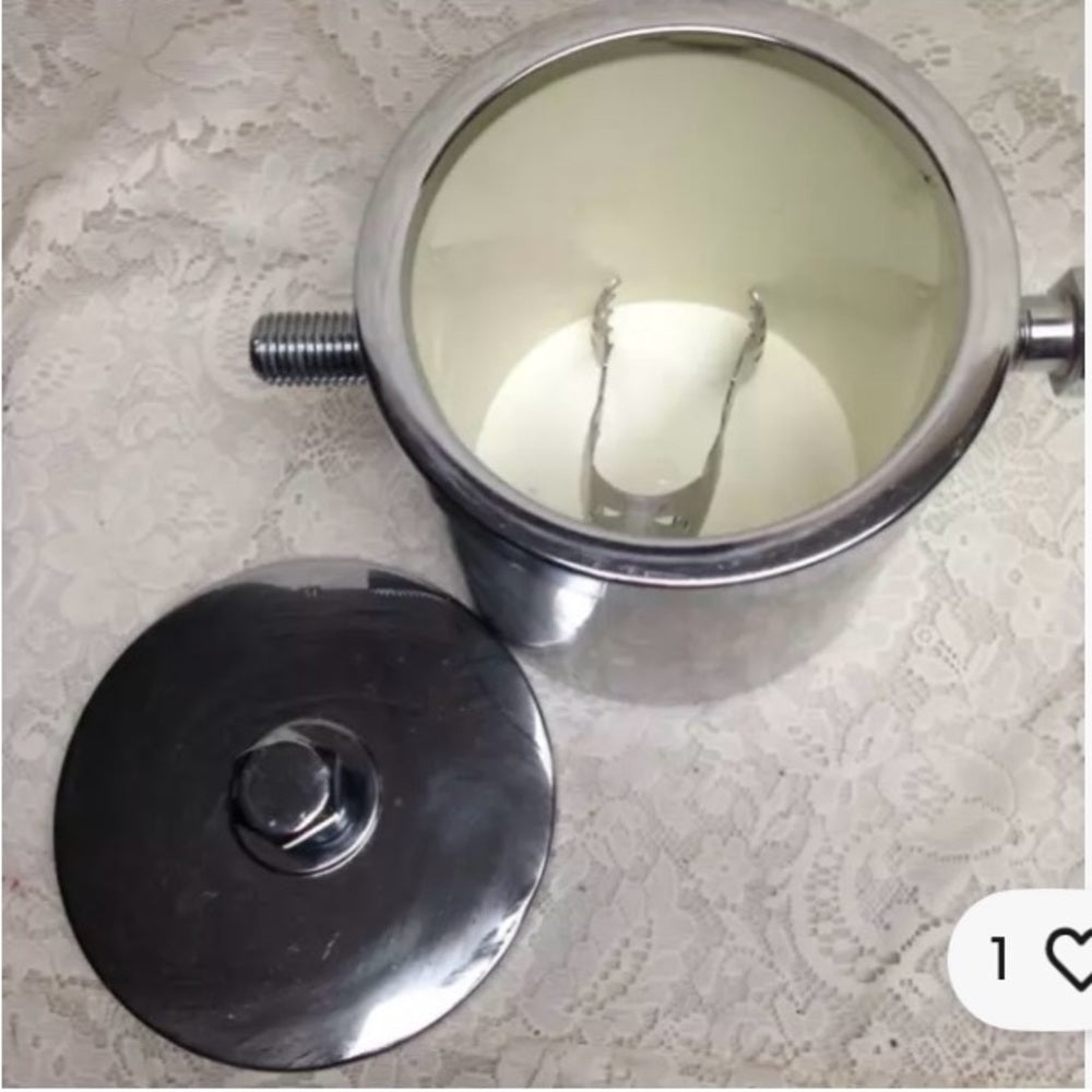 Vintage, Elco, Ind. USA Chrome Screw On  Ice Bucket with Lid and Ice Tong