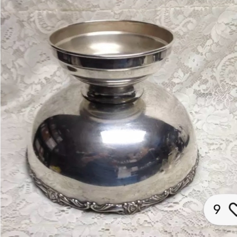 Vintage, 5pc Silver Plated Punch- Soup-Pasta- Salad Bowl with Ladle 9inH x 12inD