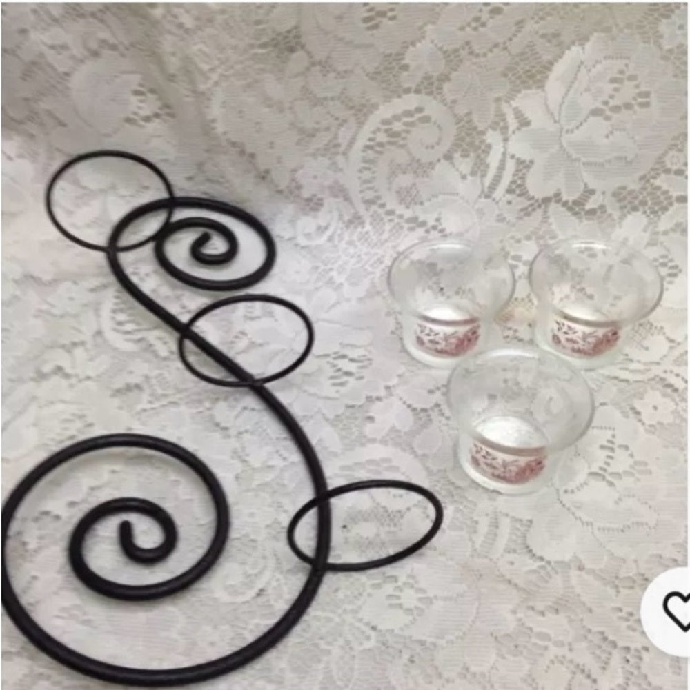 Cast Iron, Red Willow Candlabra- 3 Wall Sconce 12.5in H x 7.5in W