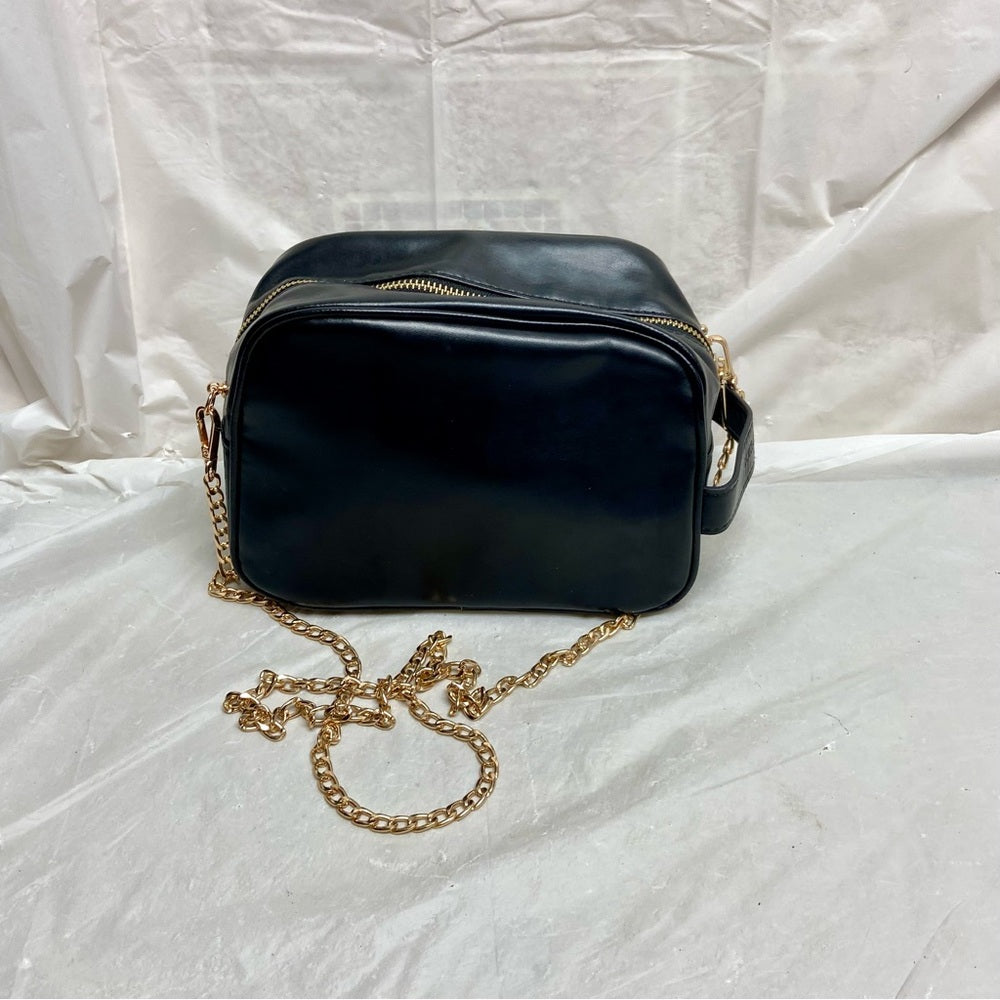 Dolce Gabbana Black Faux Leather Pouch- Crossbody 8.5x 5.5x 4.5 (Z0225)