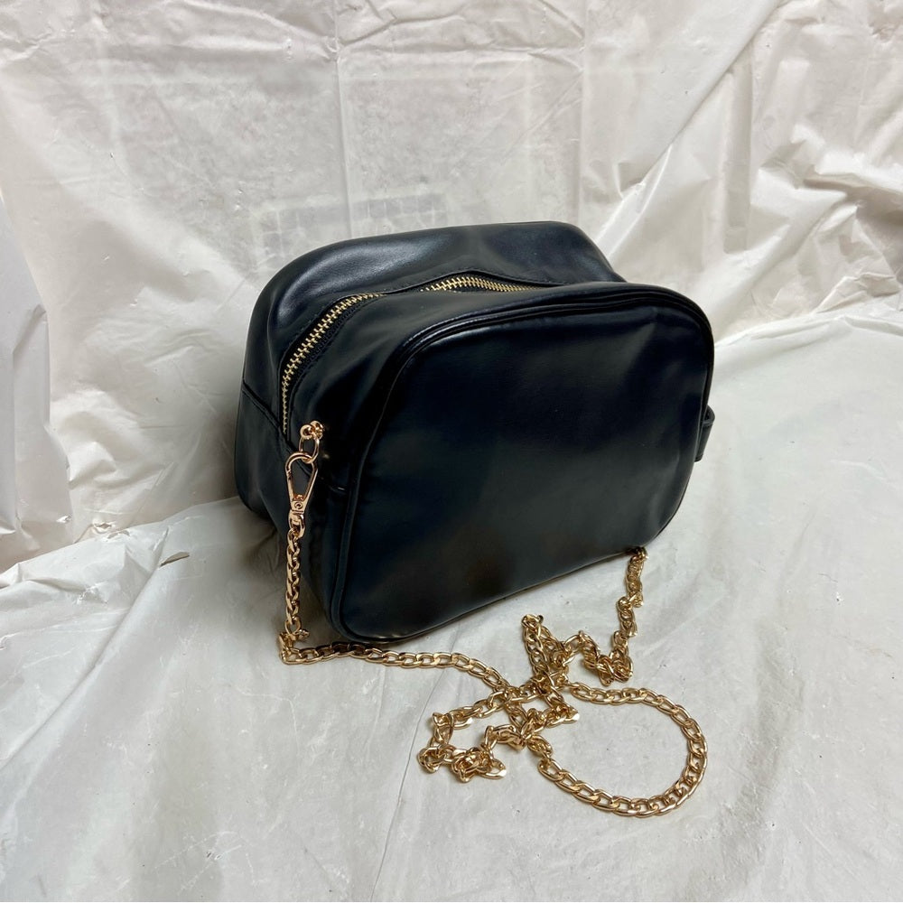 Dolce Gabbana Black Faux Leather Pouch- Crossbody 8.5x 5.5x 4.5 (Z0225)