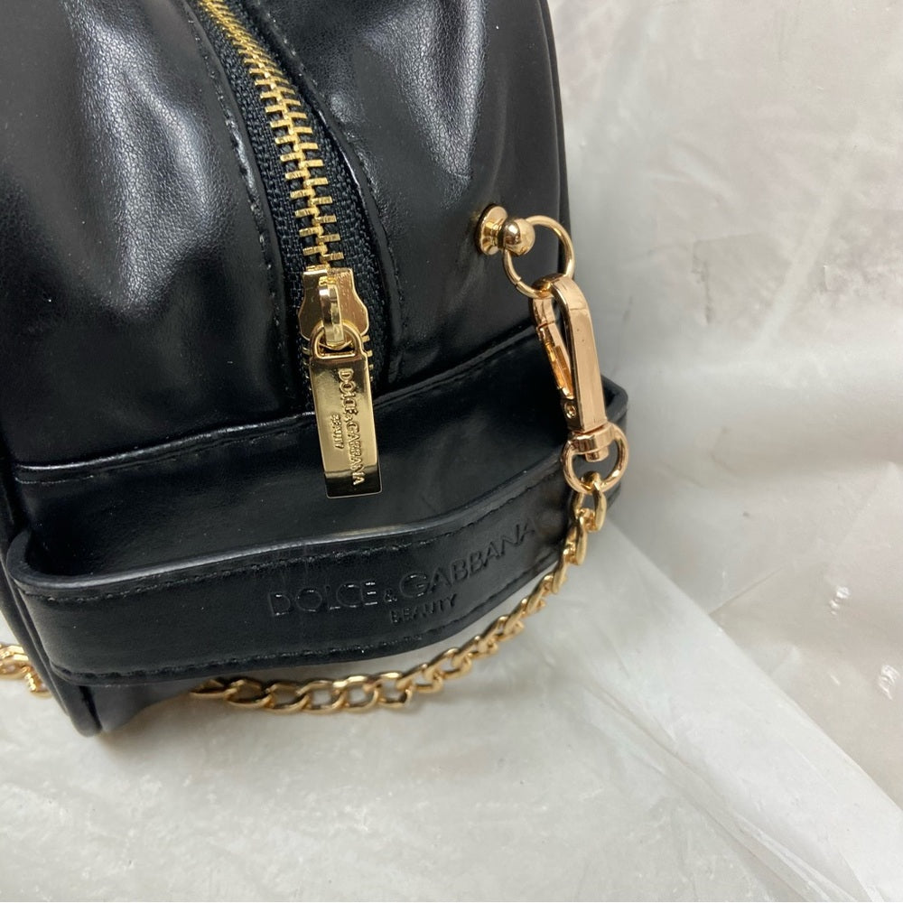 Dolce Gabbana Black Faux Leather Pouch- Crossbody 8.5x 5.5x 4.5 (Z0225)