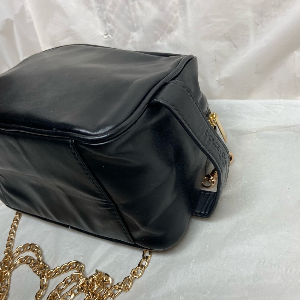 Dolce Gabbana Black Faux Leather Pouch- Crossbody 8.5x 5.5x 4.5 (Z0225)