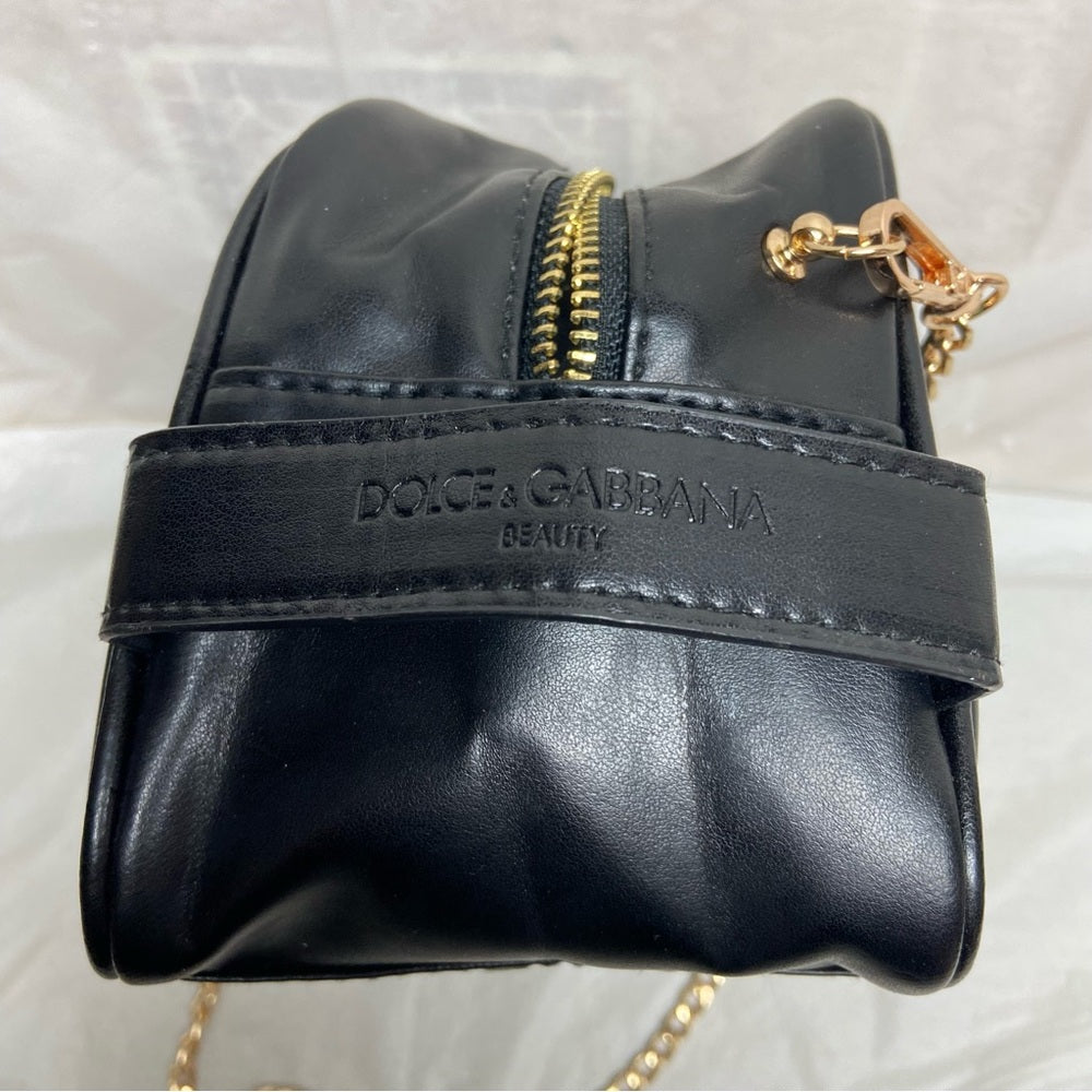 Dolce Gabbana Black Faux Leather Pouch- Crossbody 8.5x 5.5x 4.5 (Z0225)