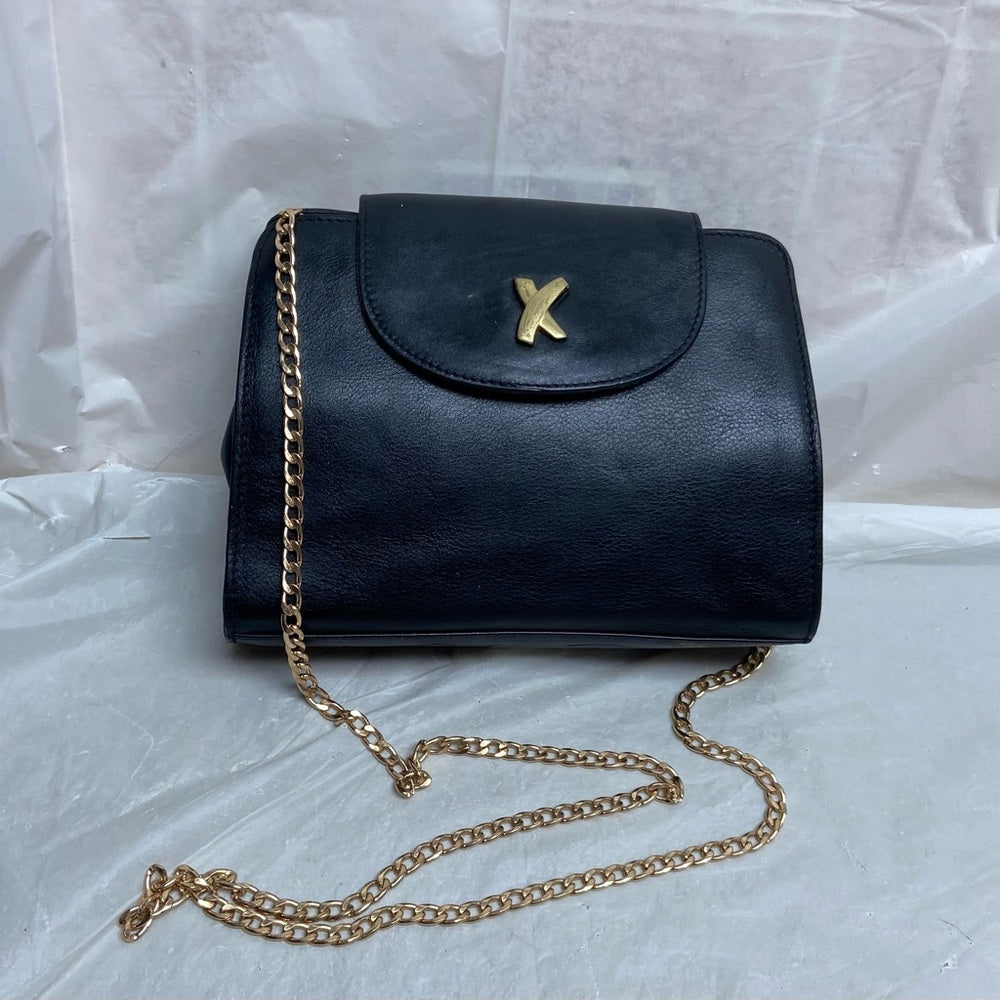 Paloma Picasso- Tiffany’s Designer, Italy Black Leather-Shoulder- Crossb…