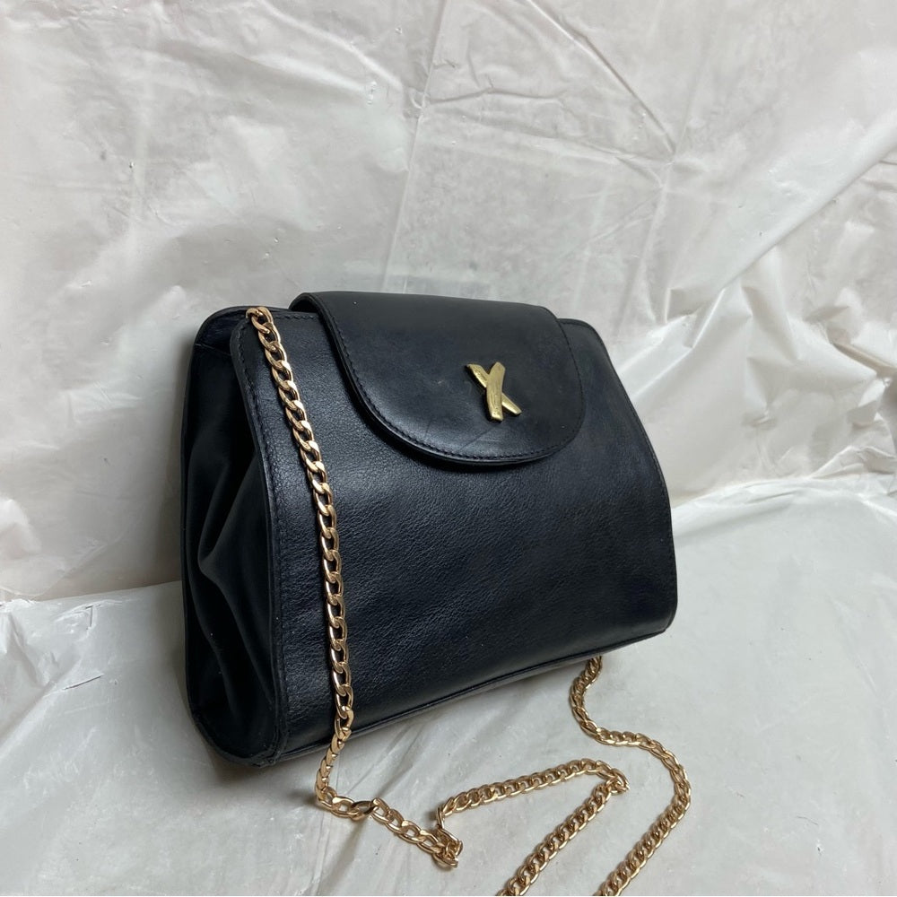 Paloma Picasso- Tiffany’s Designer, Italy Black Leather-Shoulder- Crossb…