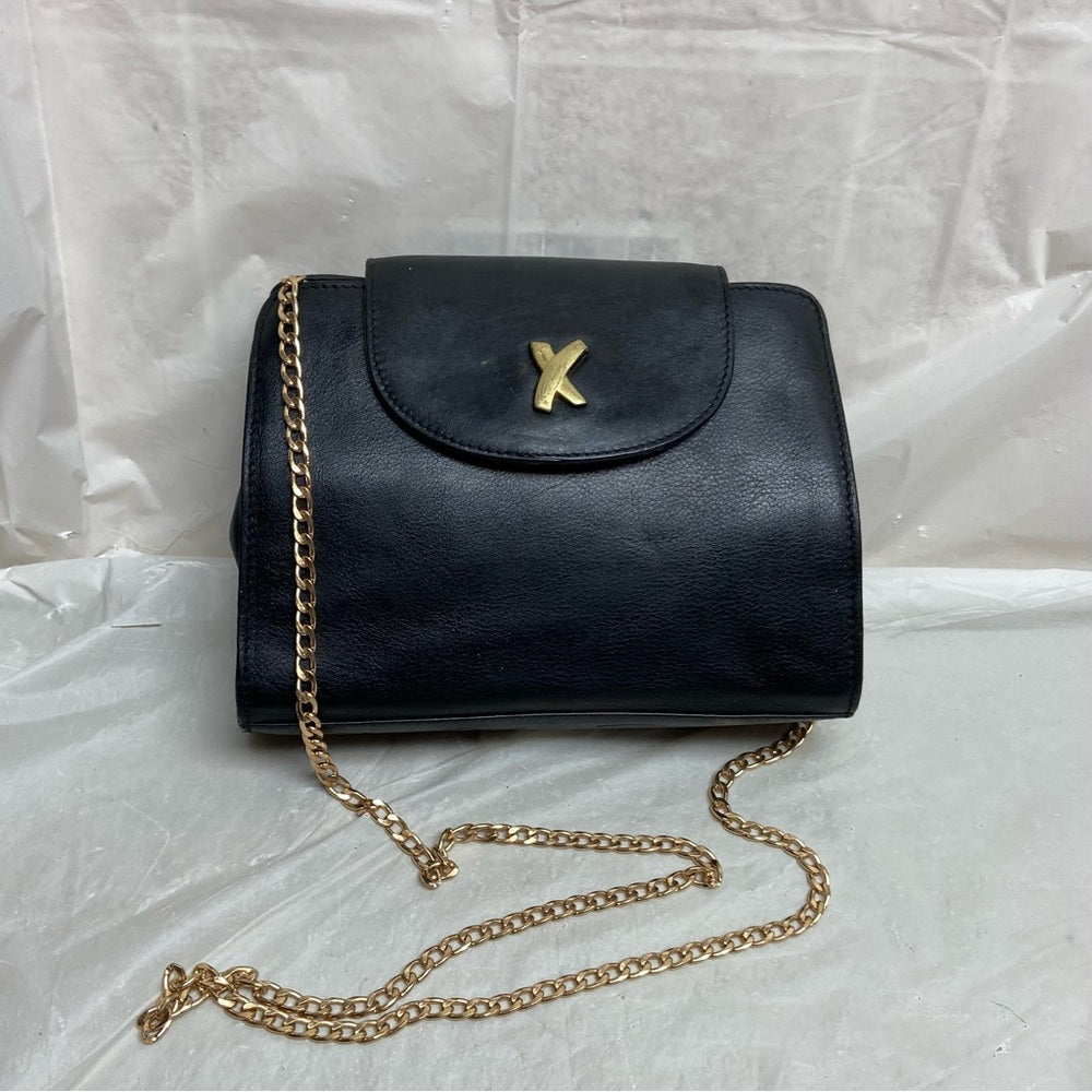 Paloma Picasso- Tiffany’s Designer, Italy Black Leather-Shoulder- Crossb…