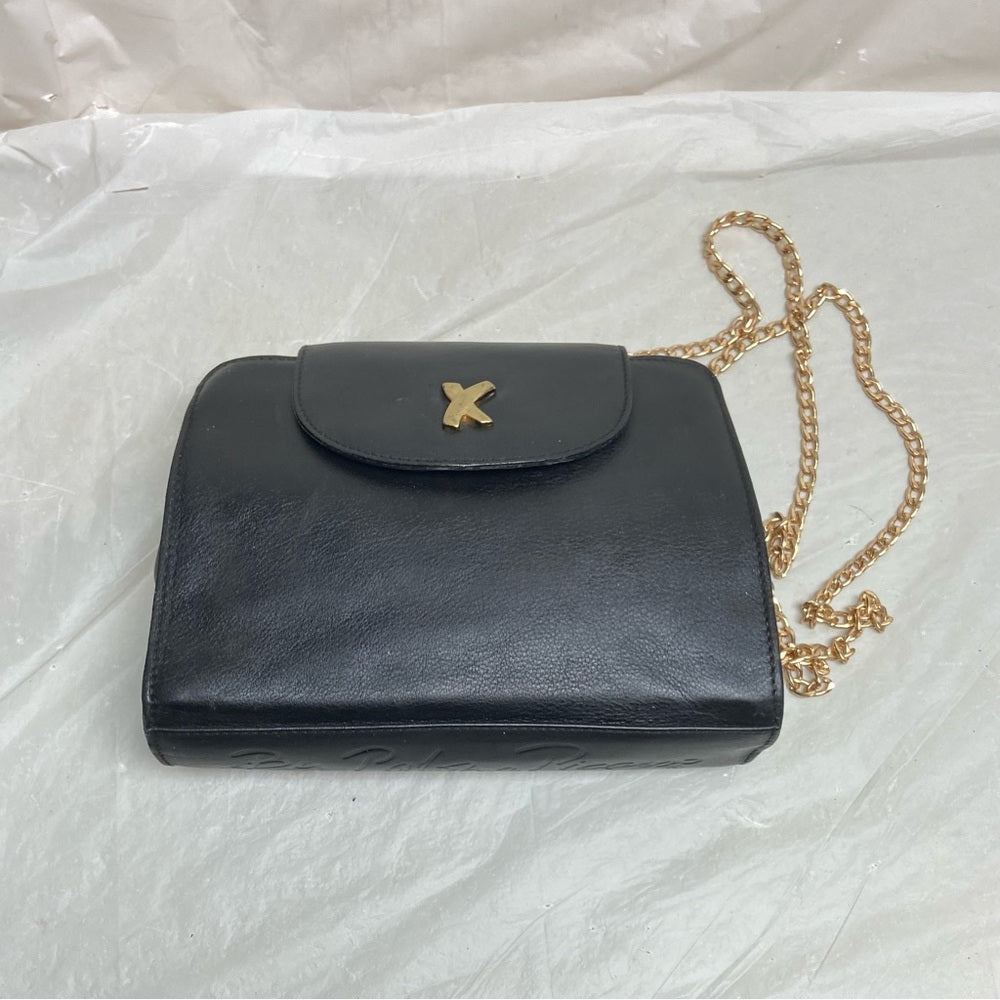 Paloma Picasso- Tiffany’s Designer, Italy Black Leather-Shoulder- Crossb…