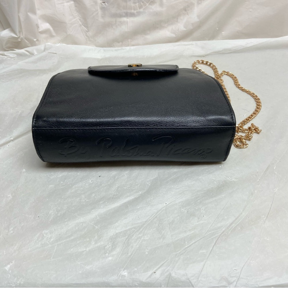 Paloma Picasso- Tiffany’s Designer, Italy Black Leather-Shoulder- Crossb…