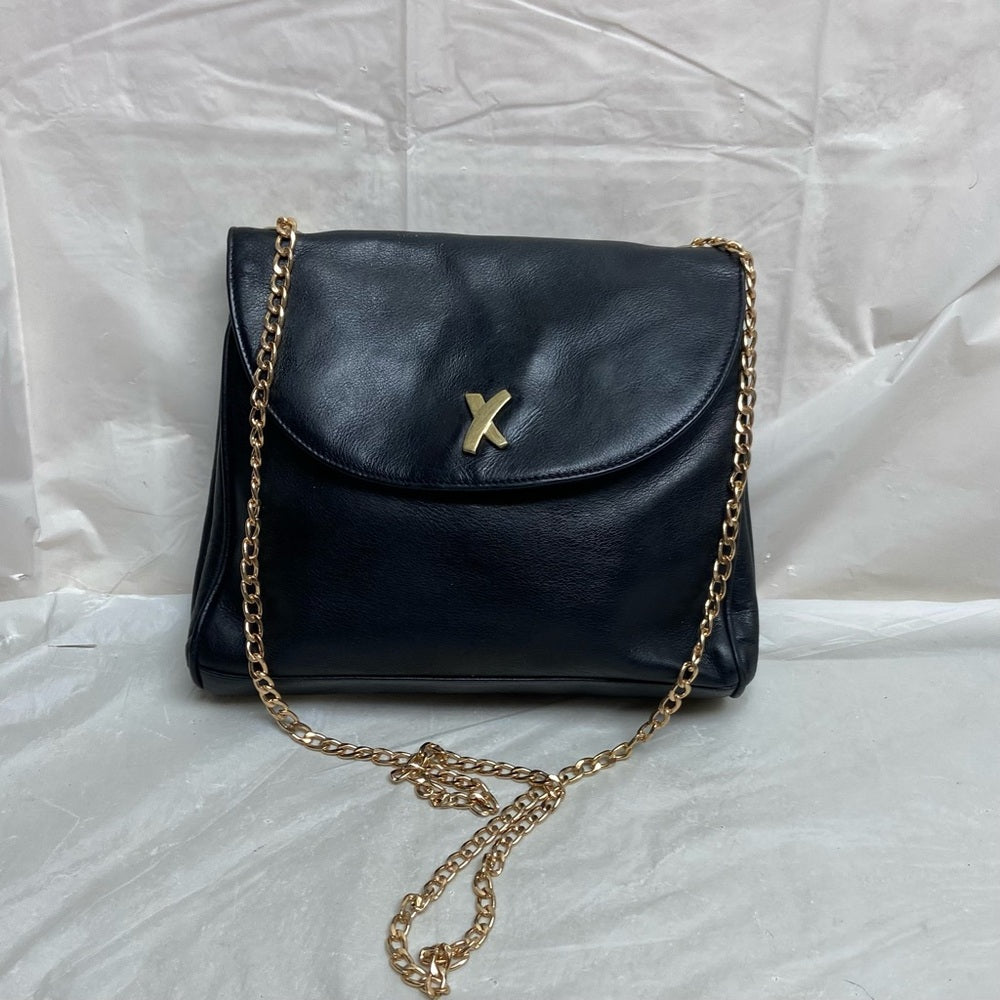 Paloma Picasso- Tiffany’s Designer, Italy Black Leather-Shoulder- Crossb…