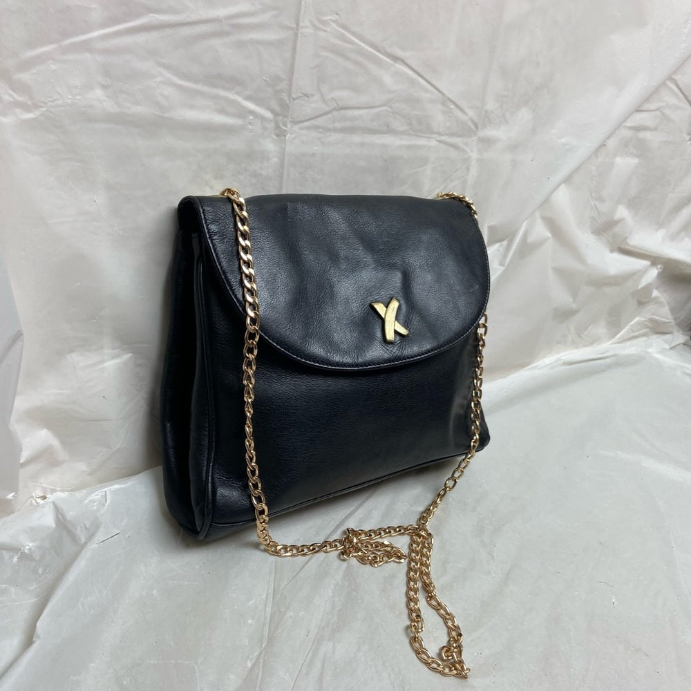 Paloma Picasso- Tiffany’s Designer, Italy Black Leather-Shoulder- Crossb…