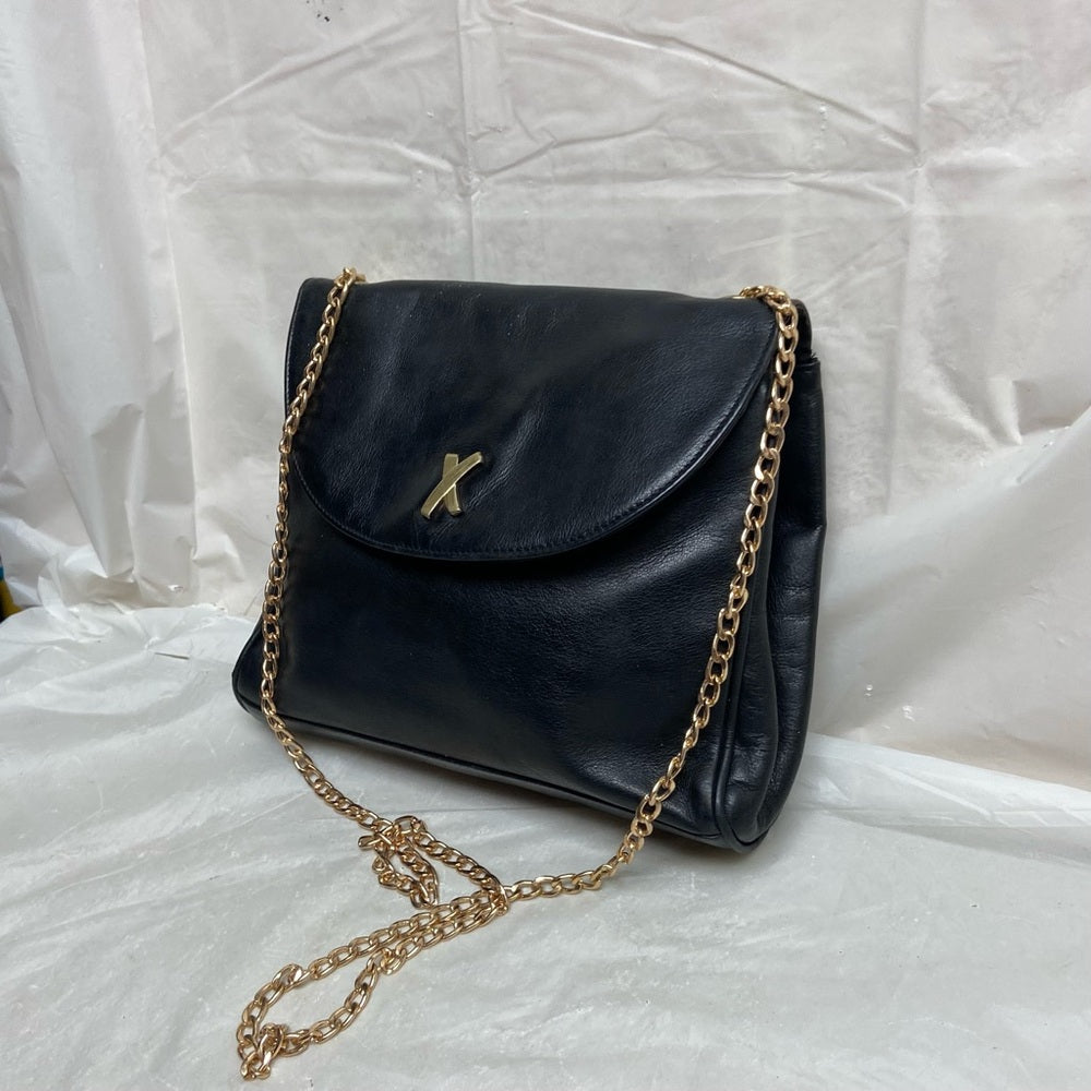 Paloma Picasso- Tiffany’s Designer, Italy Black Leather-Shoulder- Crossb…