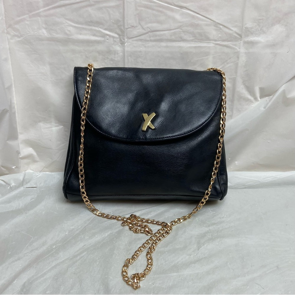Paloma Picasso- Tiffany’s Designer, Italy Black Leather-Shoulder- Crossb…